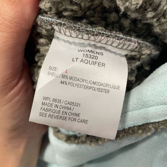 Woolrich Women’s Blue Aquifer Sherpa Lined Faux Suede Vest Size L - Picture 9 of 9